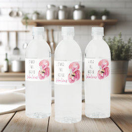 Modern exotisk stall och varm Flamingo Vattenflaskor Etikett
