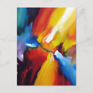 Modern expressionist abstrakt målning smallion vykort