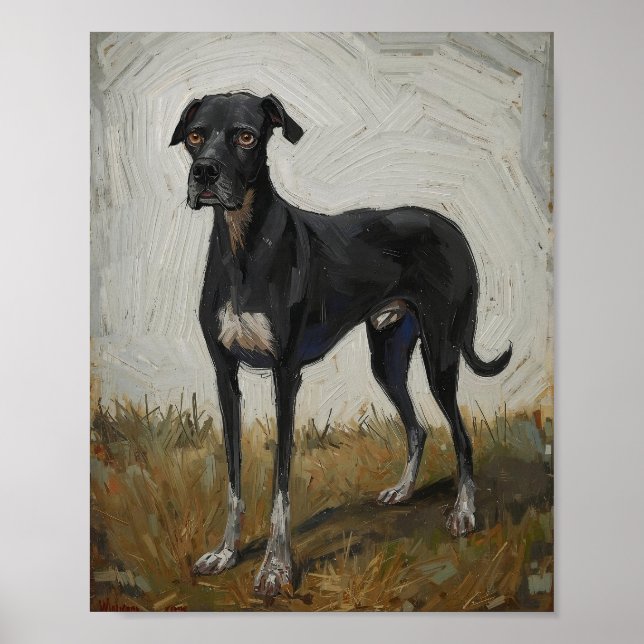  Modern Expressionist Dog Art Poster (Framsidan)