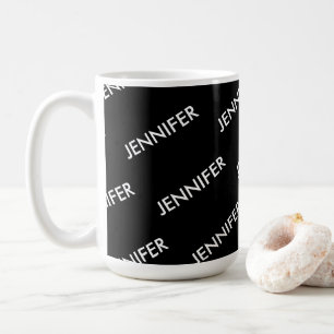 Modern extravagant, Namn IT-Personlig svart Kaffemugg