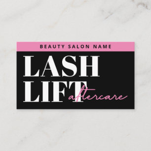 Modern Eyelash Extensions Lash Hiss Aftercare Card Visitkort