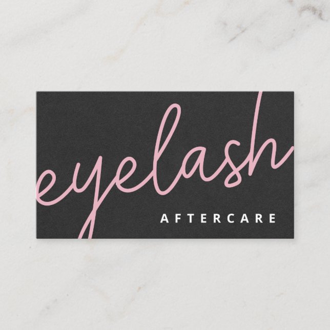 Modern Eyelash Extensions Lash Hiss Aftercare Visitkort (Framsida)