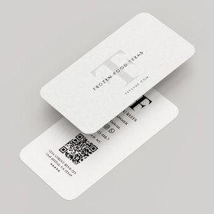 Modern F T Minimal Logotyp Company Black White Visitkort