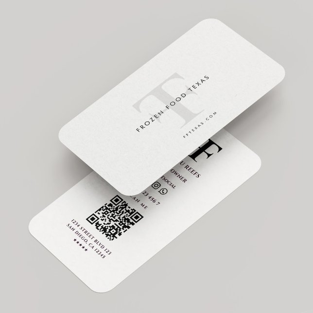 Modern F T Minimal Logotyp Company Black White Visitkort (Modern F T Minimal Logo Company Black White Business Card
)