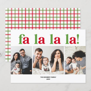 Modern Fa La La 3-fotojulkort Inbjudningar