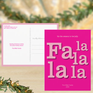 Modern Fa La Rosa Enkel Minimal Jul Vykort