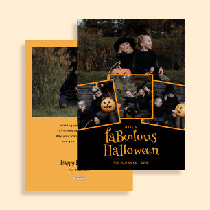Modern Faboolous Halloween-fotocollage Julkort
