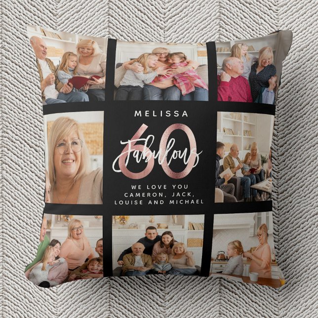 Modern Fabulous 60:e födelsedag Foton Ro Guld Kudde (Skapare uppladdad)