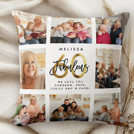 Modern Fabulous 60:e födelsedag Photo Collage Guld Kudde