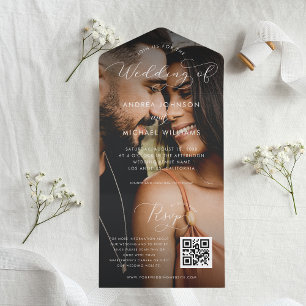 Modern Fading Photo Bröllop i QR-kodfoto för fotos