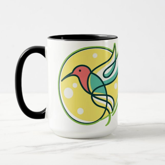 Modern Fågel Linje Konst Mugg (Vänster)