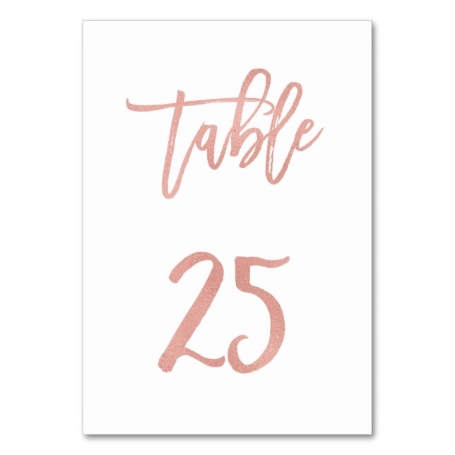 Modern Fairytale Ro Guld Bröllop Bordsnummer 25 (Framsidan)