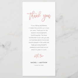 Modern Fairytale Ro Guld Bröllop tackkort Meny