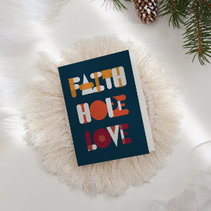 Modern Faith Hope Kärlek Helgdag Photo Card Helgkort