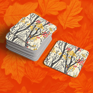Modern Fall Abstrakt Scandinavian Underlägg Papper Kvadrat