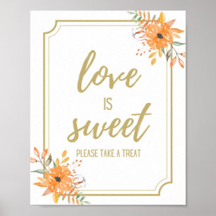 Modern fall blommigt bröllop eftersert pub-skylt poster
