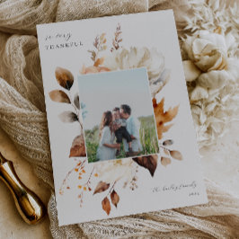 Modern Fall Blommigt-Thanksgiving Julkort