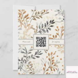 Modern Fall Foliage-Möhippa med QR-kod Inbjudningar