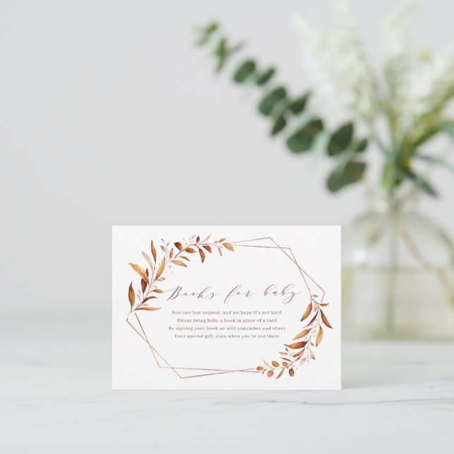 Modern Fall Greenery Geometric Bokar-begäran Tilläggskort (Stående Fram)