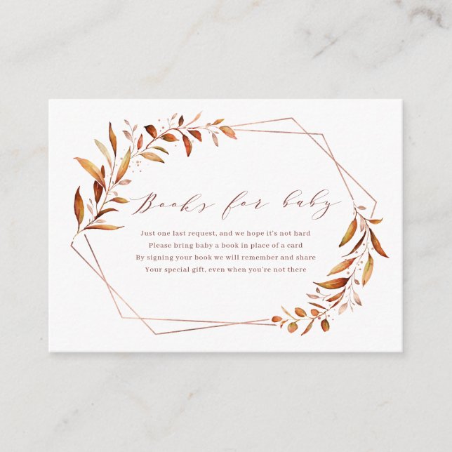 Modern Fall Greenery Geometric Bokar-begäran Tilläggskort (Framsida)