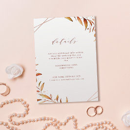 Modern Fall Greenery Geometric Rustic Bröllop Tilläggskort