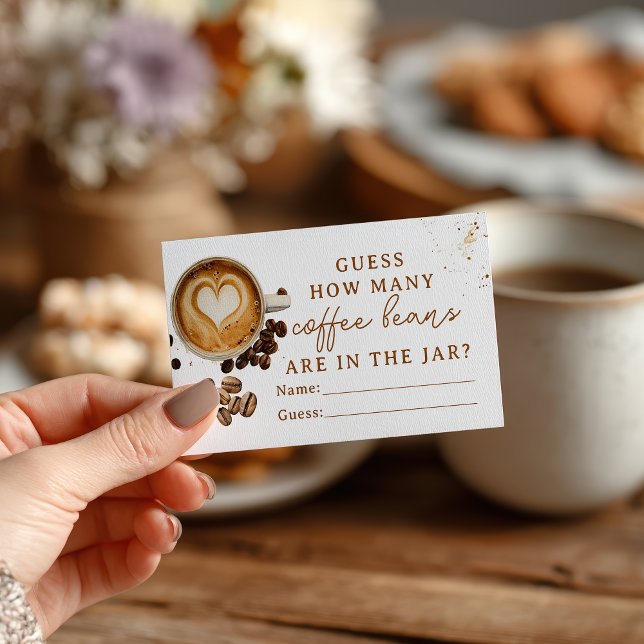Modern Fall Hur många kaffebönor mysiga babyskor Tilläggskort (Modern Fall How many coffee beans cozy Baby Shower Enclosure Card)