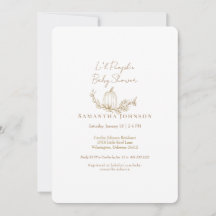 Modern Fall Li l Pumpkin White Round Shower