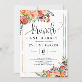 Modern Fall marigold brunch abd bubbuly-inbjudan Inbjudningar