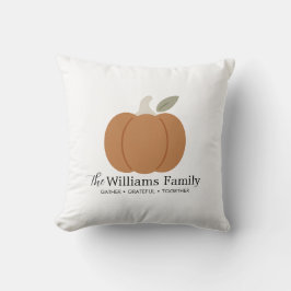 Modern Fall Pumpkin Family Namn-Thanksgiving Kudde