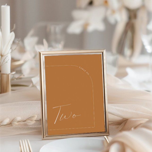 Modern Fall Terracotta Bord 2-Bordsnumret Inbjudningar (Modern Fall Terracotta Table Two Table Number)