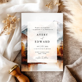 Modern Fall Wedding Simple Inbjudningar