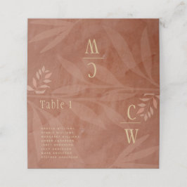 Modern FALL Wedding Terracotta Guld Löv Placeringskort