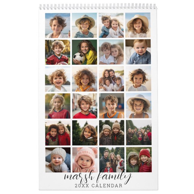 Modern familj 24 foto - svartvit minimal kalender (Omslag)