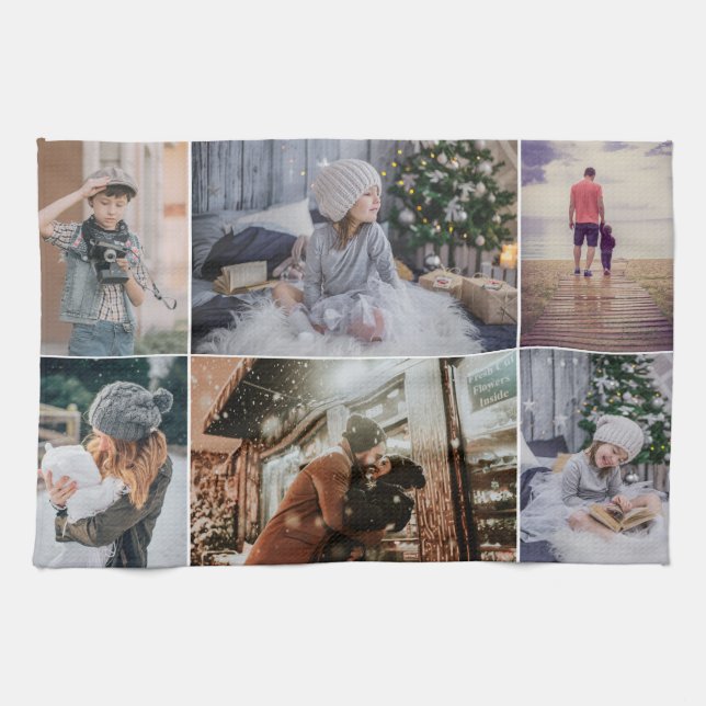 Modern familj 6 - FoCollage Keepsak Kökshandduk (Horisontell)