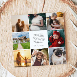 Modern familj 8 Photo Collage jul Square Julkort