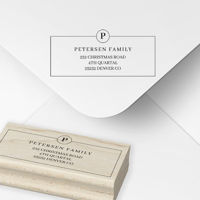 Modern familj av monogrammade returadresser stämpel (Skapare uppladdad)