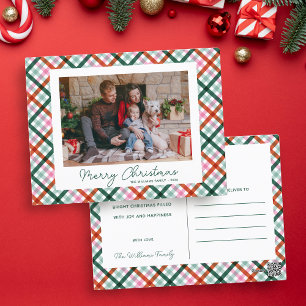 Modern Familj Foto God Jul Julkort Helg Vykort