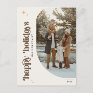 Modern Familj Foto God Jul Retro Jul Helg Vykort