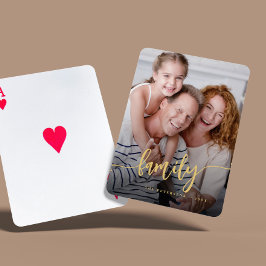 Modern familj manus foto personlig casinokort
