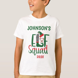 Modern familj matchande Elf Squad-jul T Shirt