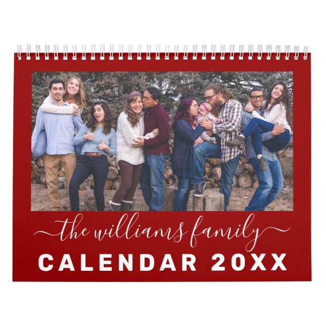 Modern familj och Elegant citerar 12 månaders foto Kalender (Omslag)
