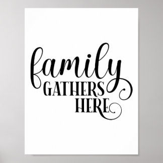 Modern familj samlar här citattypgrafi poster