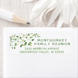 Modern Familjeåterförening Grönt Träd Returadress Etikett