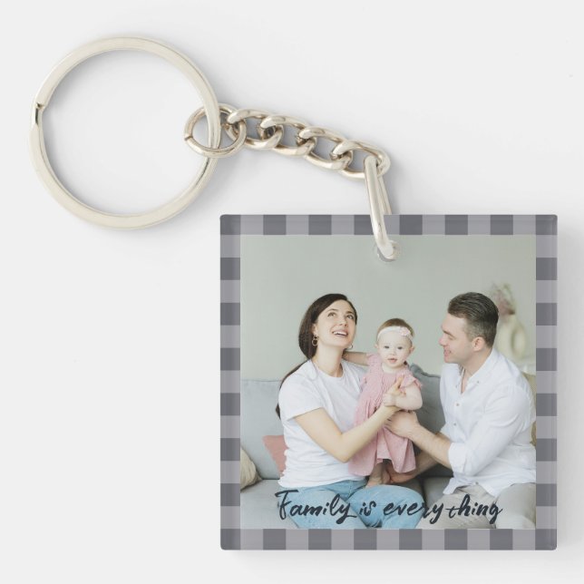 Modern familjedagsfoto Akrylnyckelkedja (Framsidan)