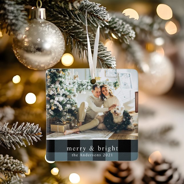 Modern familjefärg - blå papp julgransprydnad keramik (Skapare uppladdad)