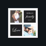 Modern familjefärg-pastellmonogram canvastryck<br><div class="desc">Pastel färg palette två fotanpassade väggkonst med eleganten "kärlek" och "familj" och ditt eget monogram och datum. Fin personlig,  dekordekoraccent</div>