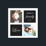 Modern familjefärg-pastellmonogram canvastryck<br><div class="desc">Pastel färg palette två fotanpassade väggkonst med eleganten "kärlek" och "familj" och ditt eget monogram och datum. Fin personlig,  dekordekoraccent</div>