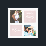 Modern familjefärg-pastellmonogram canvastryck<br><div class="desc">Pastel färg palette två fotanpassade väggkonst med eleganten "kärlek" och "familj" och ditt eget monogram och datum. Fin personlig, dekordekoraccent</div>