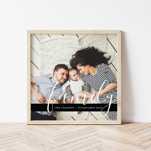 Modern familjefogram och etablerat datum poster