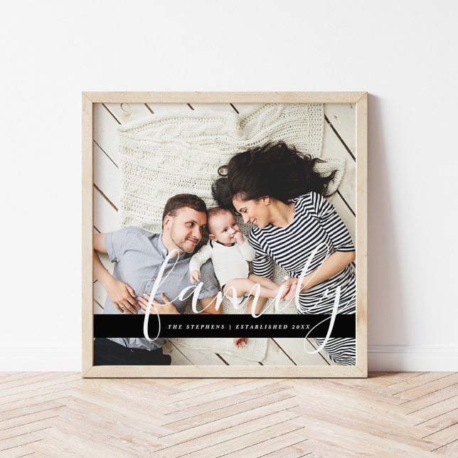 Modern familjefogram och etablerat datum poster (Skapare uppladdad)
